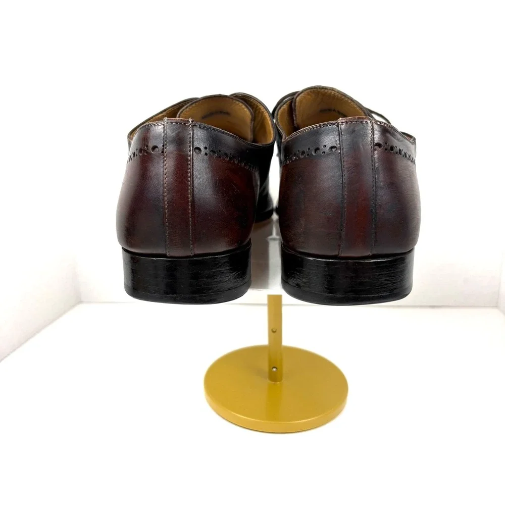 Magnanni Mens Two Tone Leather Brogue Oxford Dress Shoes Size 10 M Spain 18273